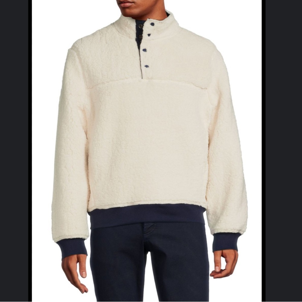 Nwot M. SINGER Henley Teddy Sweater sz L #SS